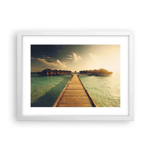 Plakát v bílém rámu - Vřelé pozvání - 40x30 cm