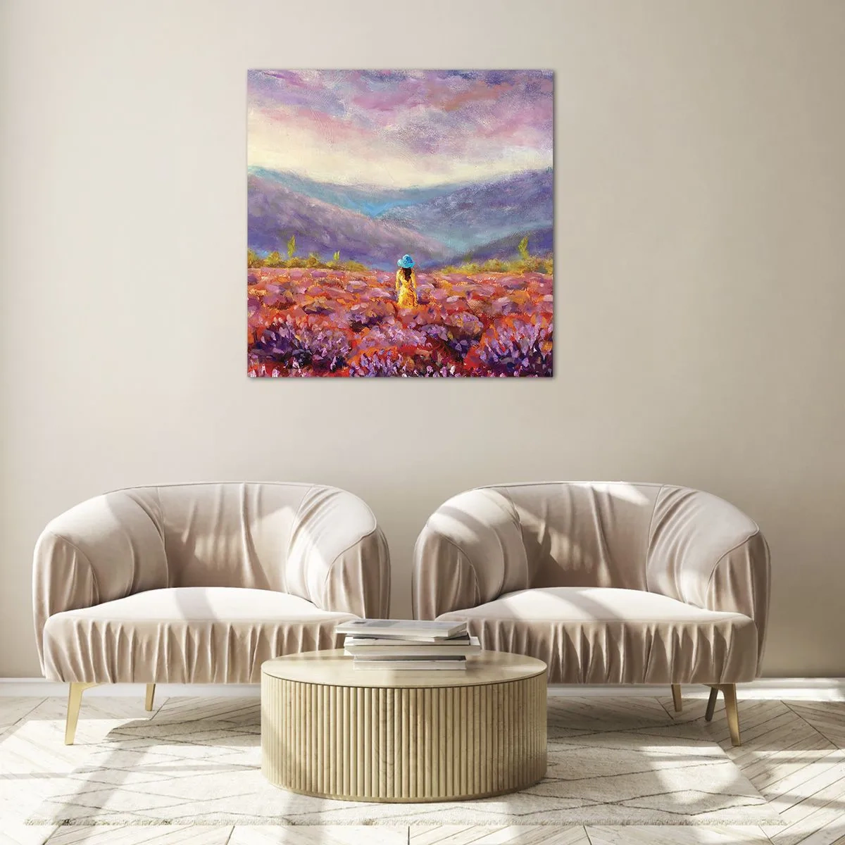 Obraz na skle - V levandulovém světě - 40x40 cm
