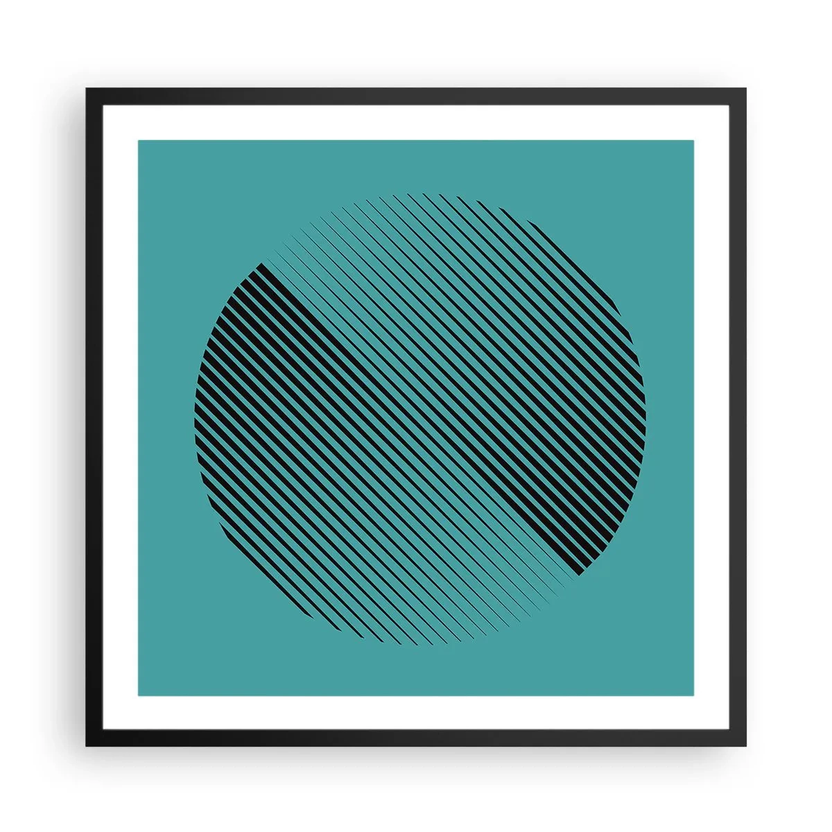 Plakát v černém rámu - Kruh – geometrická variace - 60x60 cm