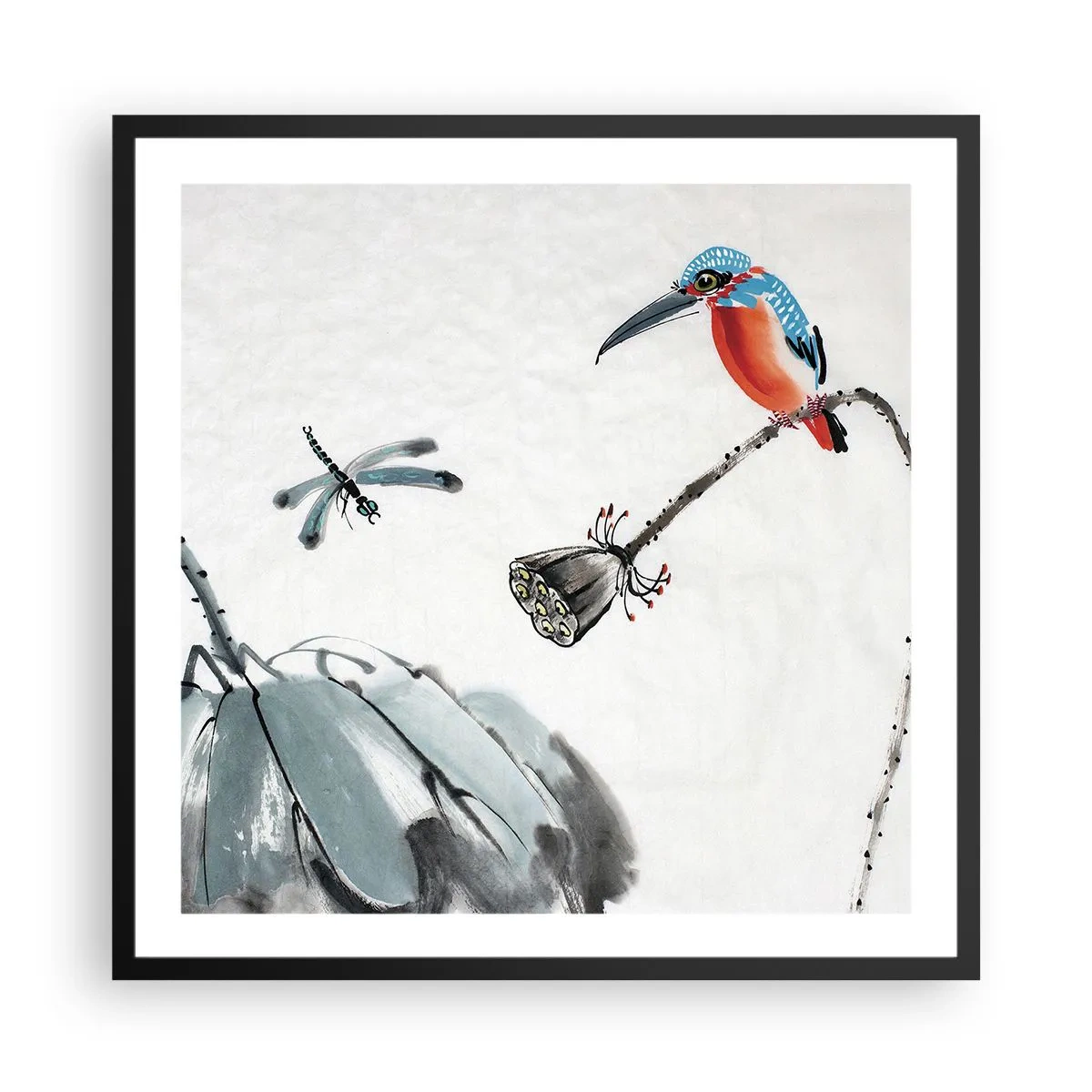 Plakát v černém rámu - Život louky - 60x60 cm