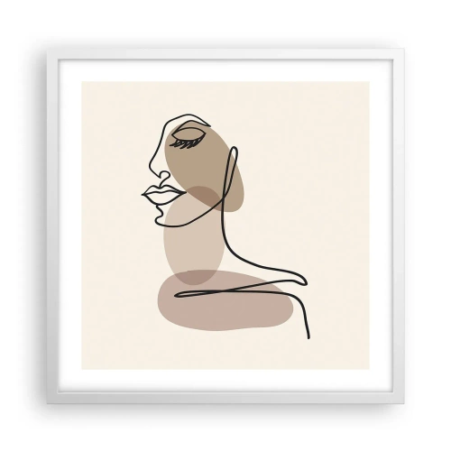 Plakát v bílém rámu - Určitá linie krásy - 50x50 cm