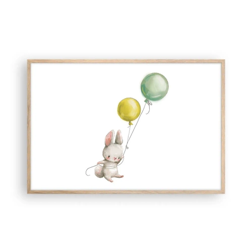 Plakát v rámu světlý dub - Já poletím také! - 91x61 cm