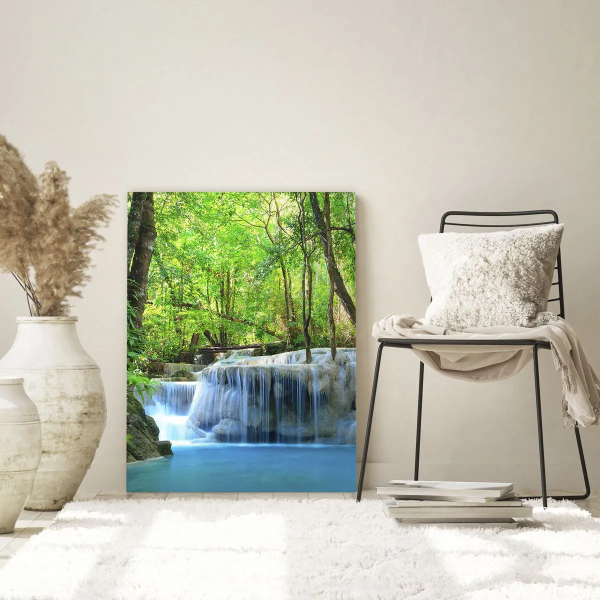 Obraz na skle - Utonout v tyrkysu a zeleni - 70x100 cm