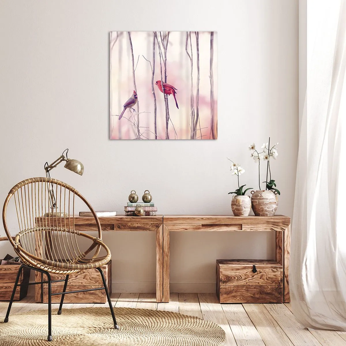 Obraz na plátně - Příběh růžového lesa - 60x60 cm