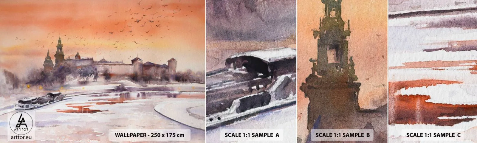 Vzor Fototapety Samolepicí Deluxe Sticker - Královský západ slunce - Krajina, Krajina, Klasický - 100x30 cm