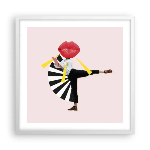 Plakát v bílém rámu - Surrealistický pop-art - 50x50 cm