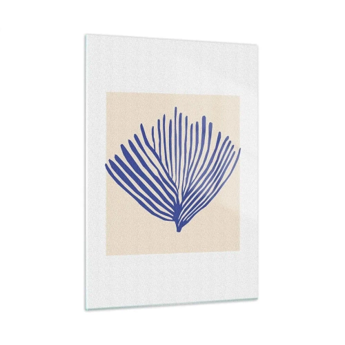 Obraz na skle - Modrý vějíř - 50x70 cm