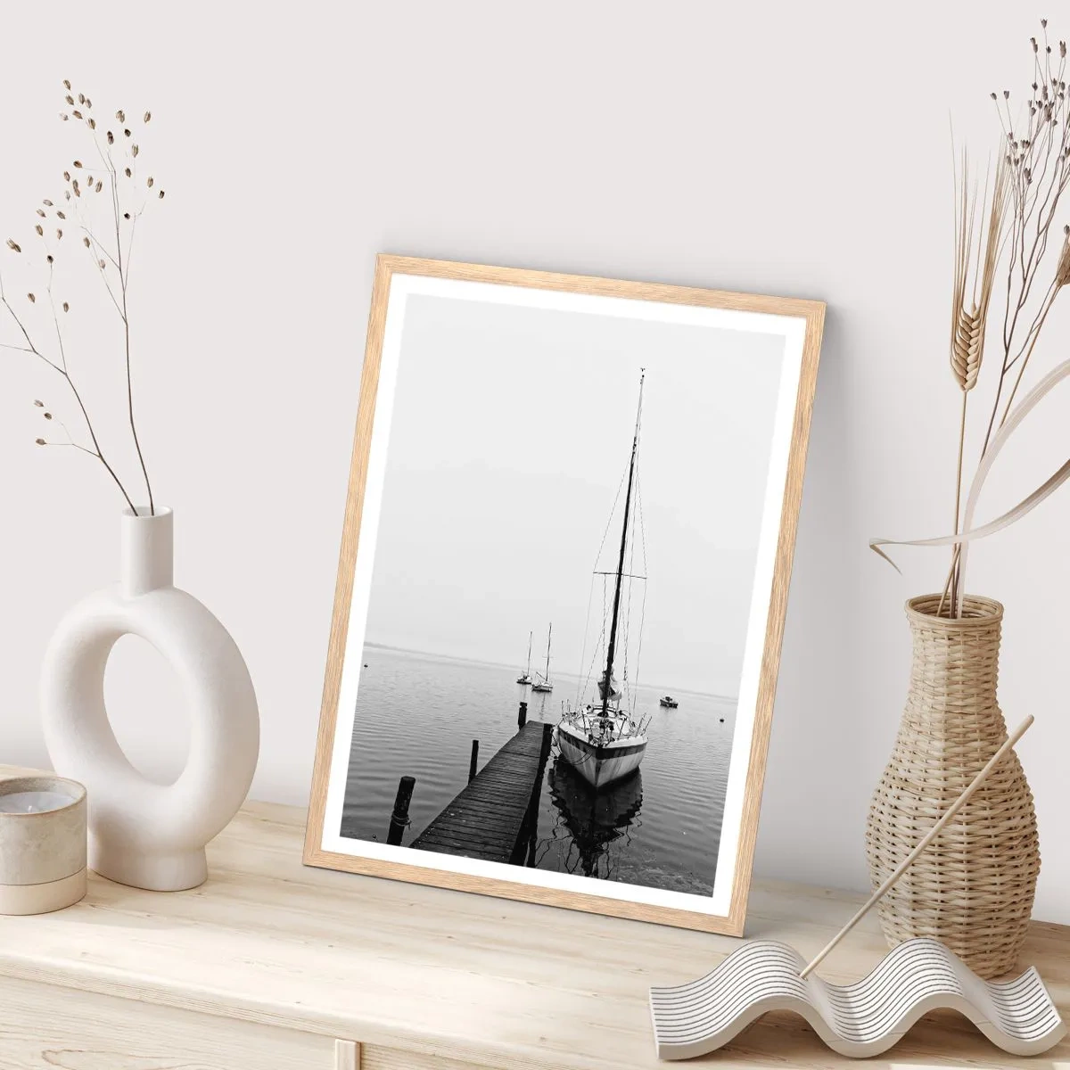 Plakát v rámu světlý dub - Připraven na cestu - 70x100 cm