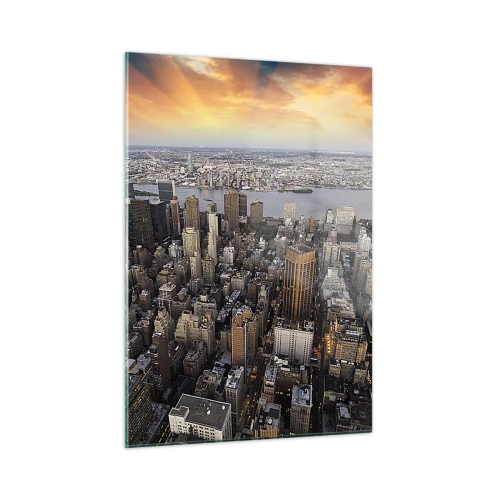 Obraz na skle - Bušící srdce naší doby - 50x70 cm