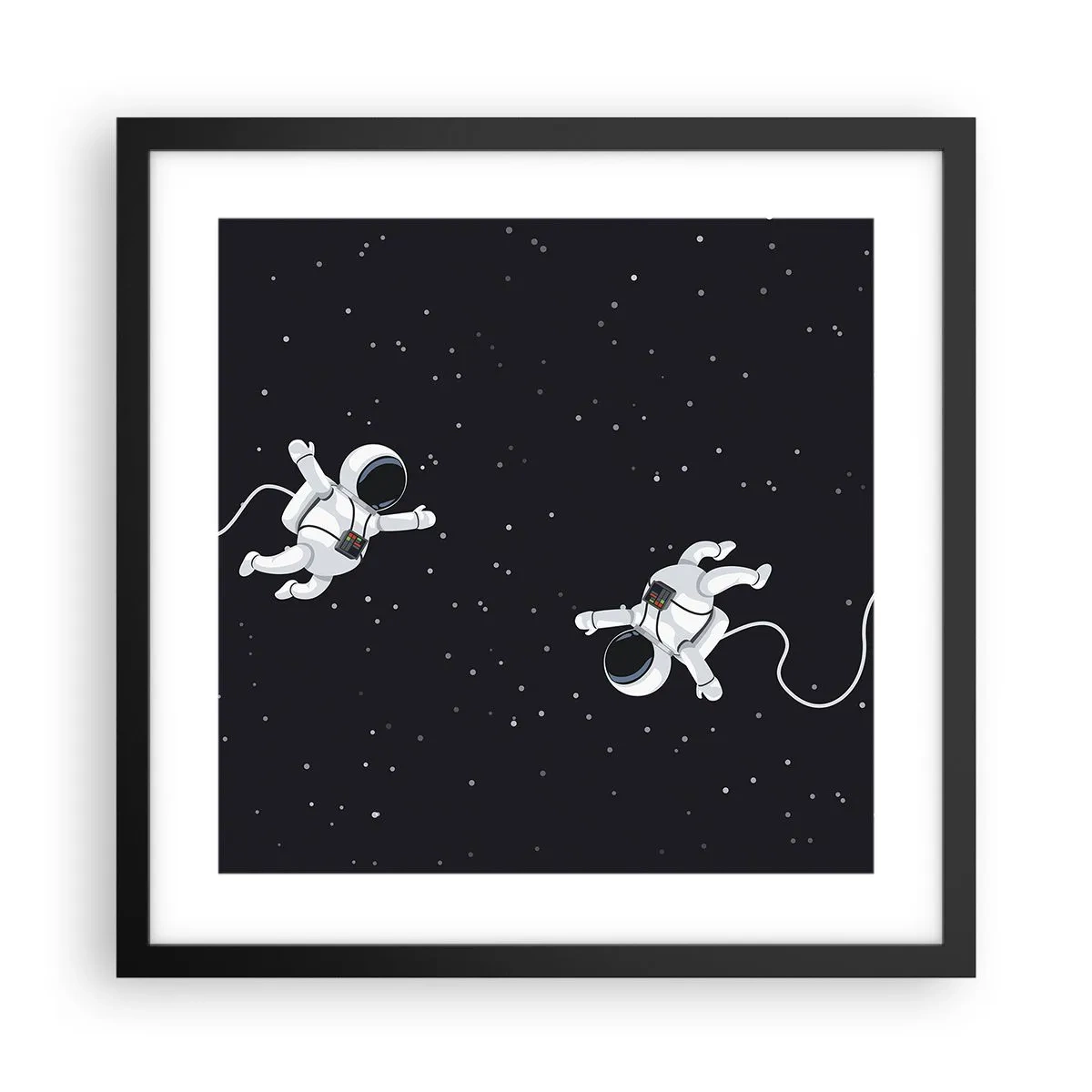 Plakát v černém rámu - Kosmický tanec - 40x40 cm