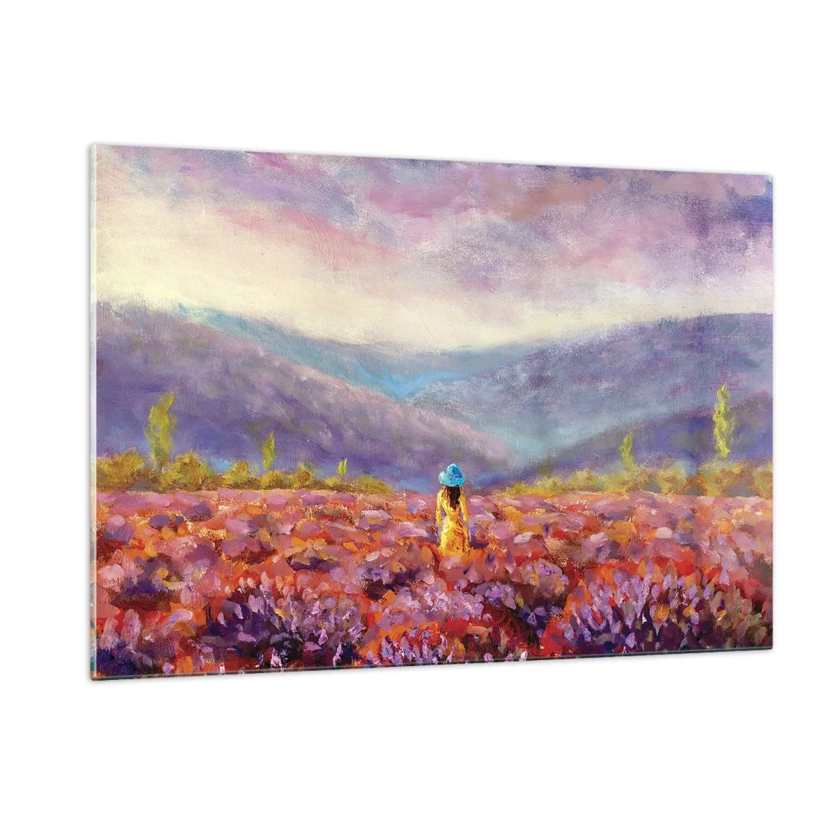 Obraz na skle - V levandulovém světě - 120x80 cm