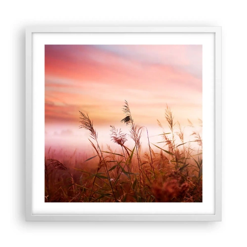 Plakát v bílém rámu - Draci, pampelišky a vítr - 50x50 cm