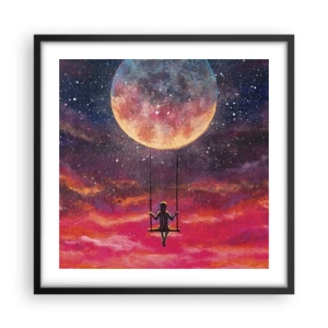 Plakát v černém rámu - Stavět si vzdušné zámky - 50x50 cm