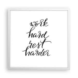 Plakát v bílém rámu - Životní rovnováha - 50x50 cm