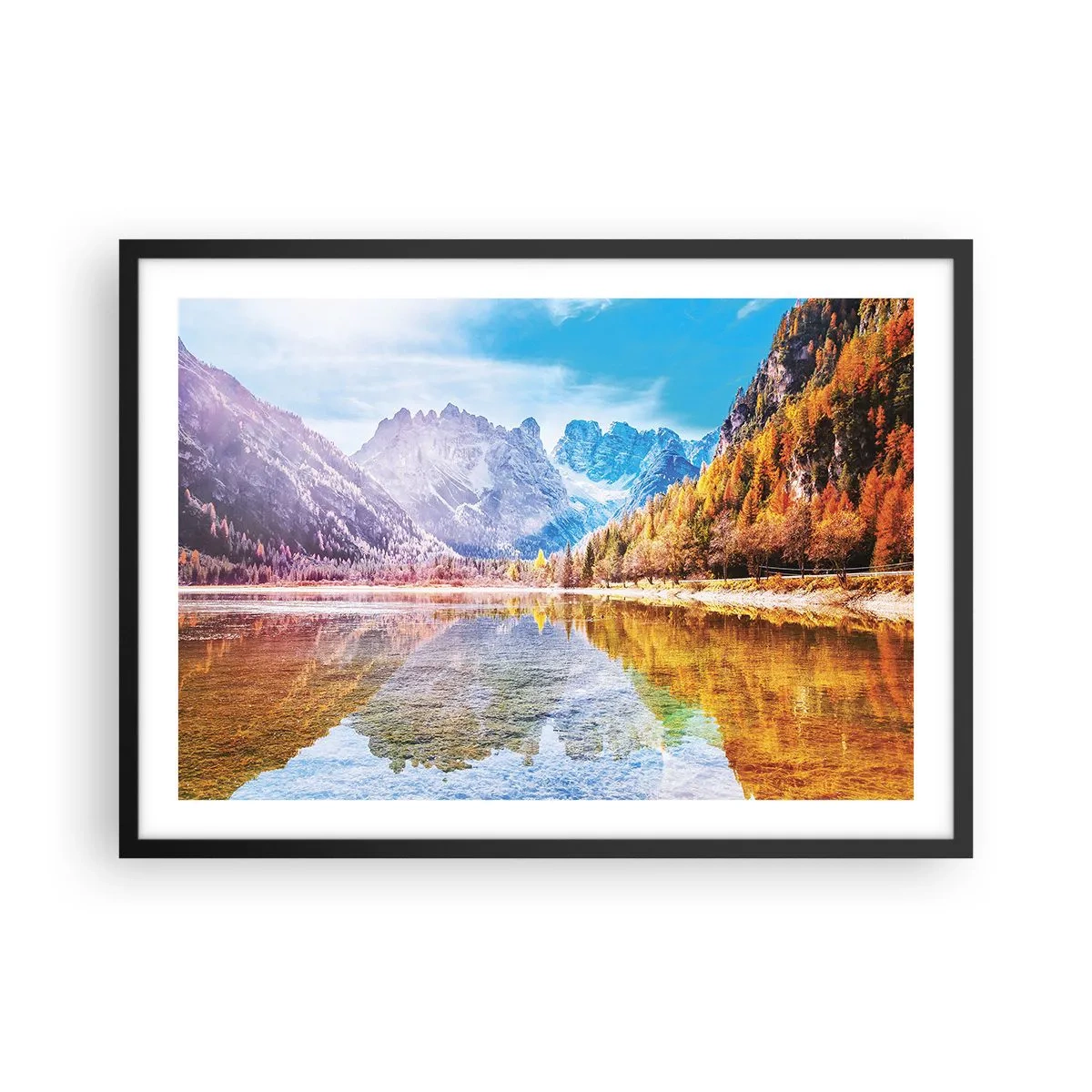 Plakát v černém rámu - A v horách už je podzim - 70x50 cm