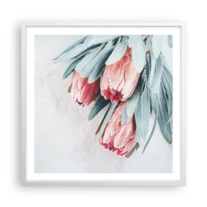 Plakát v bílém rámu - Zahanbené svou vlastní krásou - 60x60 cm