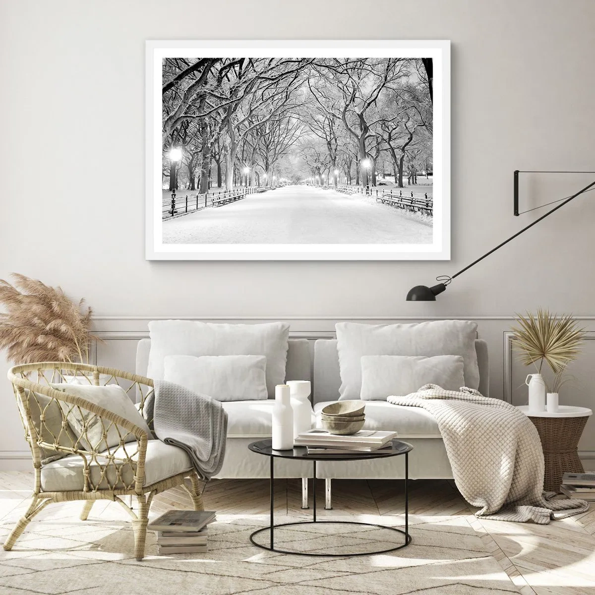 Plakát v bílém rámu - Čtyři roční období – zima - 91x61 cm