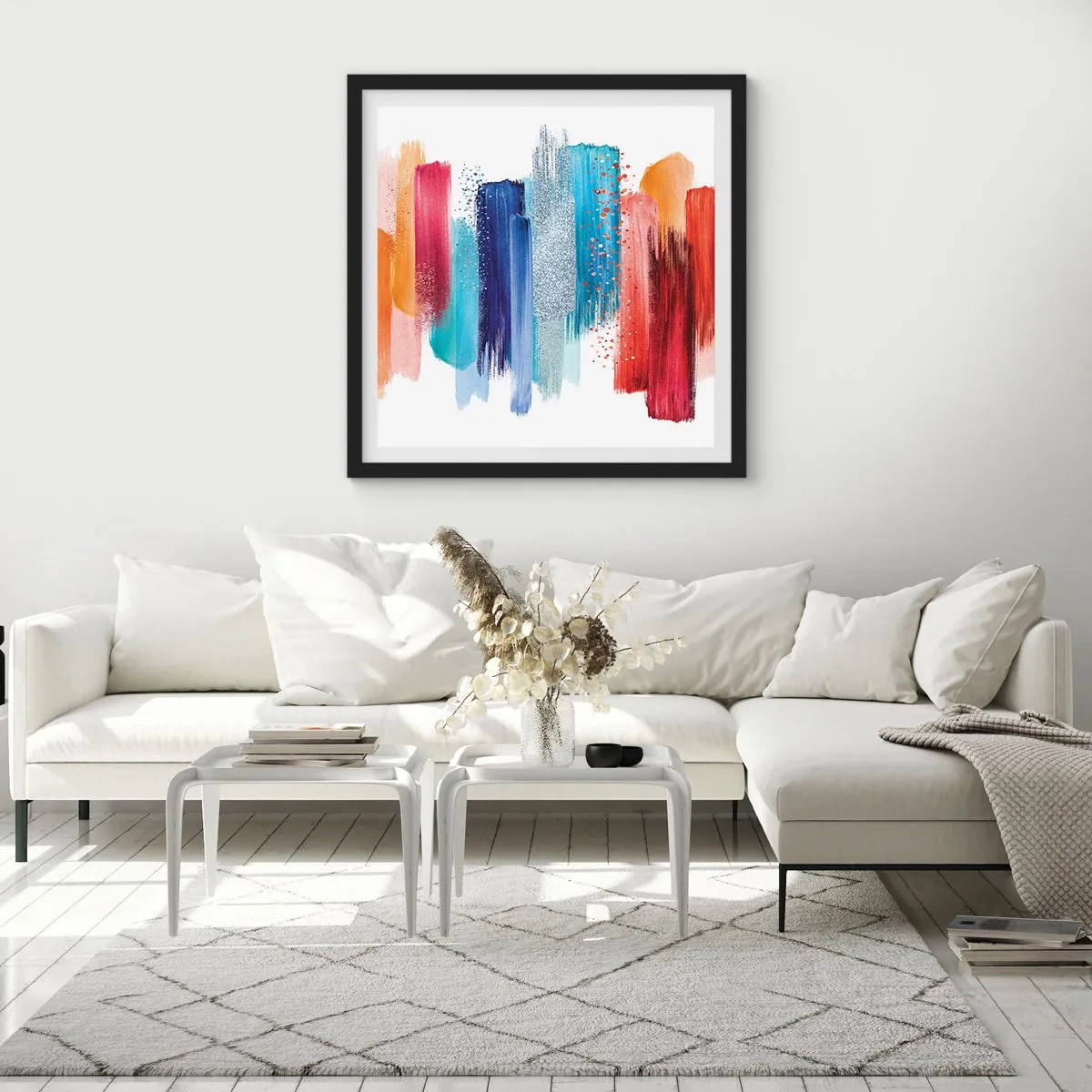 Plakát v černém rámu - Nahoru a dolů  - 60x60 cm