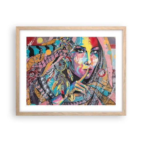 Plakát v rámu světlý dub - Mlč, než pochopíš - 50x40 cm