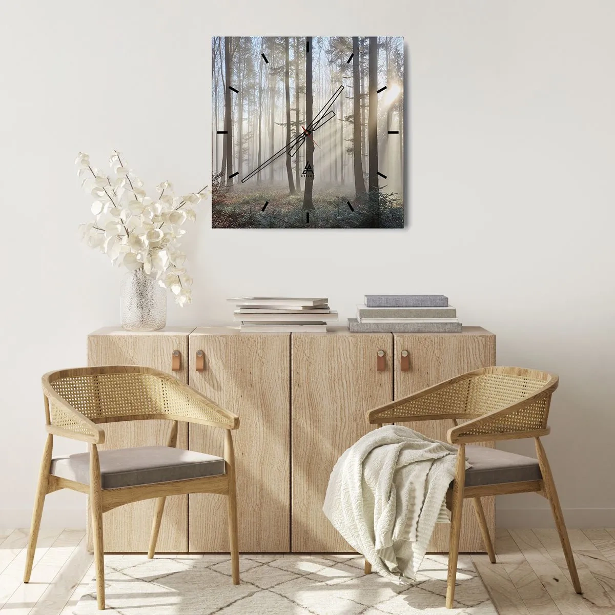 Nástěnné hodiny - Mlha se také vzbudila - 30x30 cm