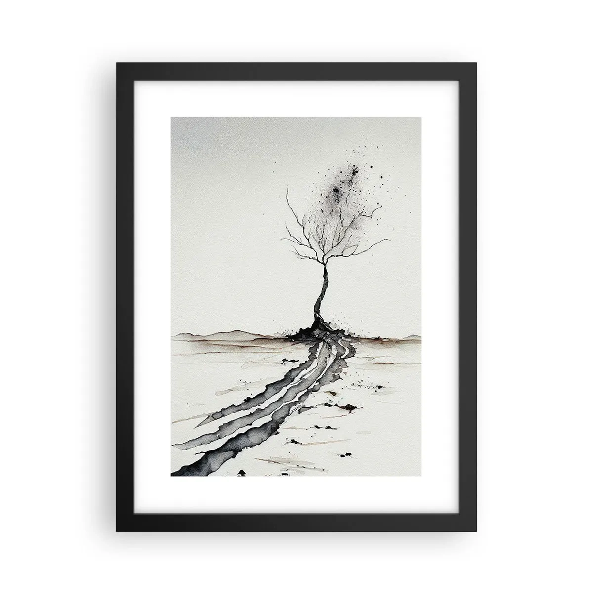 Plakát v černém rámu - Zimní melancholie - 30x40 cm
