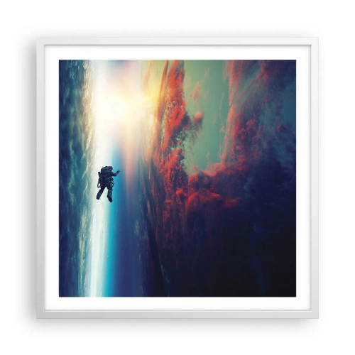 Plakát v bílém rámu - Tváří v tvář vesmíru - 60x60 cm