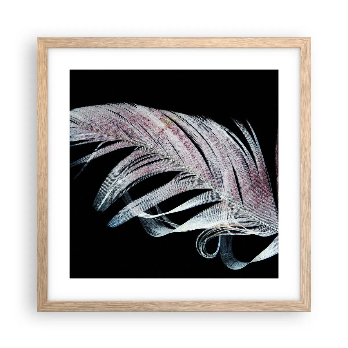 Plakát v rámu světlý dub - Přemýšlejte o dotyku - 40x40 cm