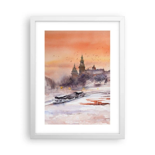 Plakát v bílém rámu - Královský západ slunce - 30x40 cm