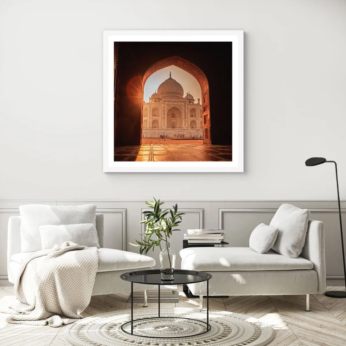 Plakát v bílém rámu - Památník nadpozemské lásky - 60x60 cm