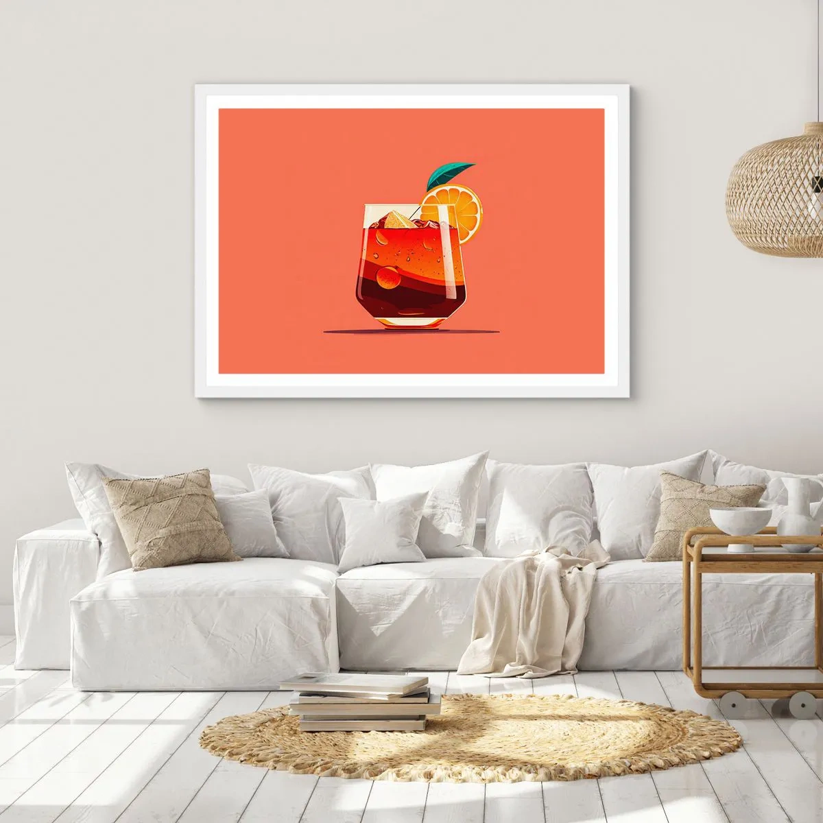 Plakát v bílém rámu - Letní osvěžení - 91x61 cm