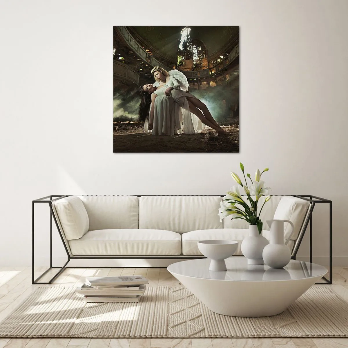 Obraz na skle - Duch starého divadla - 30x30 cm