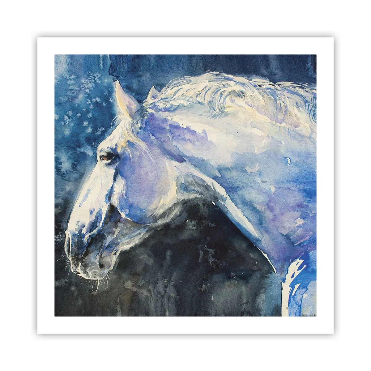 Plakát - Portrét v modré záři - 60x60 cm