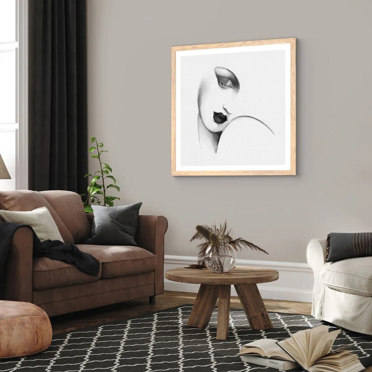 Plakát v rámu světlý dub - Ve stylu Lempické - 30x30 cm