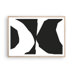 Plakát v rámu světlý dub - Positive-negative - 100x70 cm