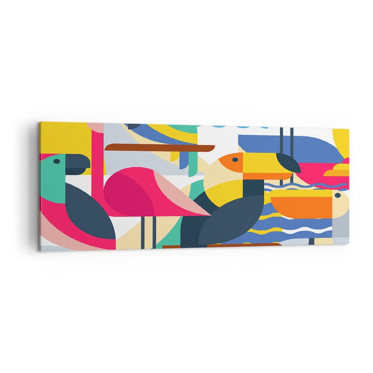 Obraz na plátně - Ptačí párty - 140x50 cm