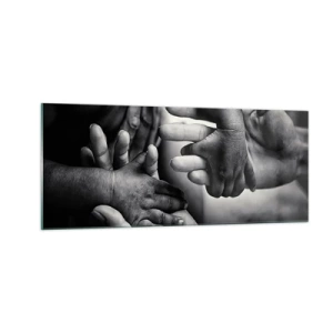 Obraz na skle - Být člověkem - 100x40 cm