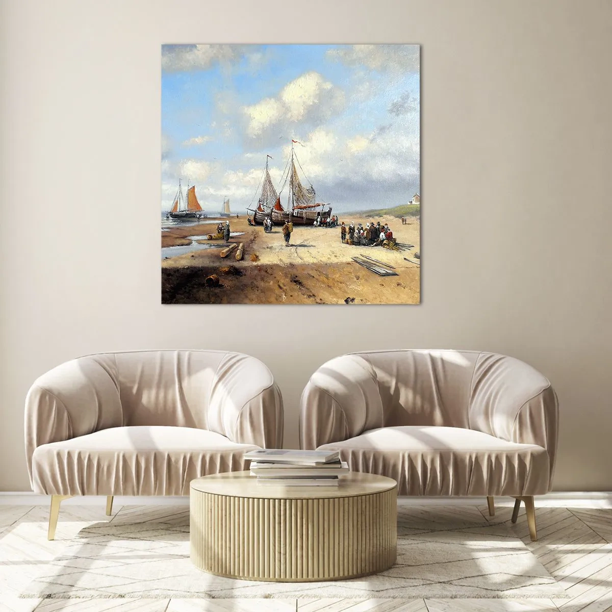 Obraz na skle - Po úspěšném rybolovu - 30x30 cm