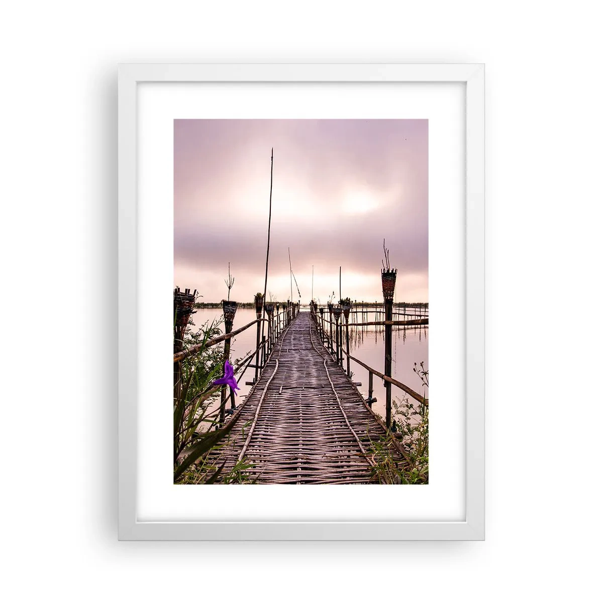 Plakát v bílém rámu - Klid a pohoda Asie - 30x40 cm