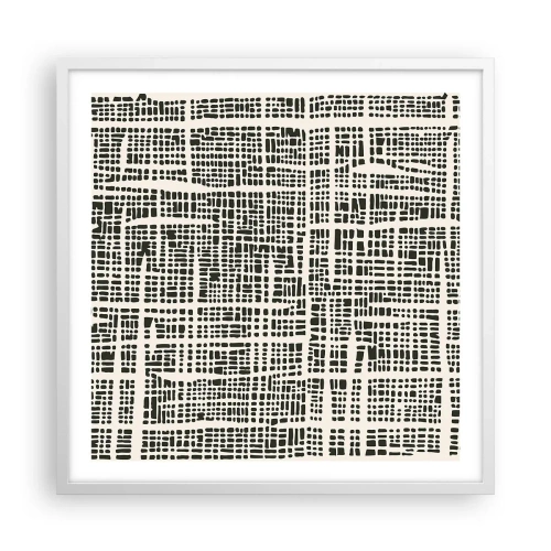 Plakát v bílém rámu - Tkaná kompozice - 60x60 cm