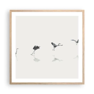 Plakát v rámu světlý dub - Čtyři jednoduché kroky - 60x60 cm