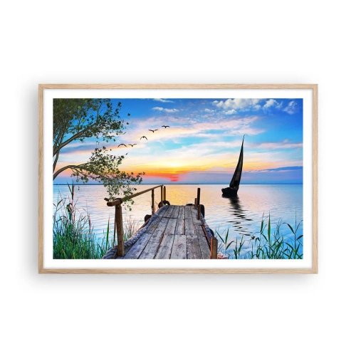 Plakát v rámu světlý dub - Dobrý večer - 91x61 cm