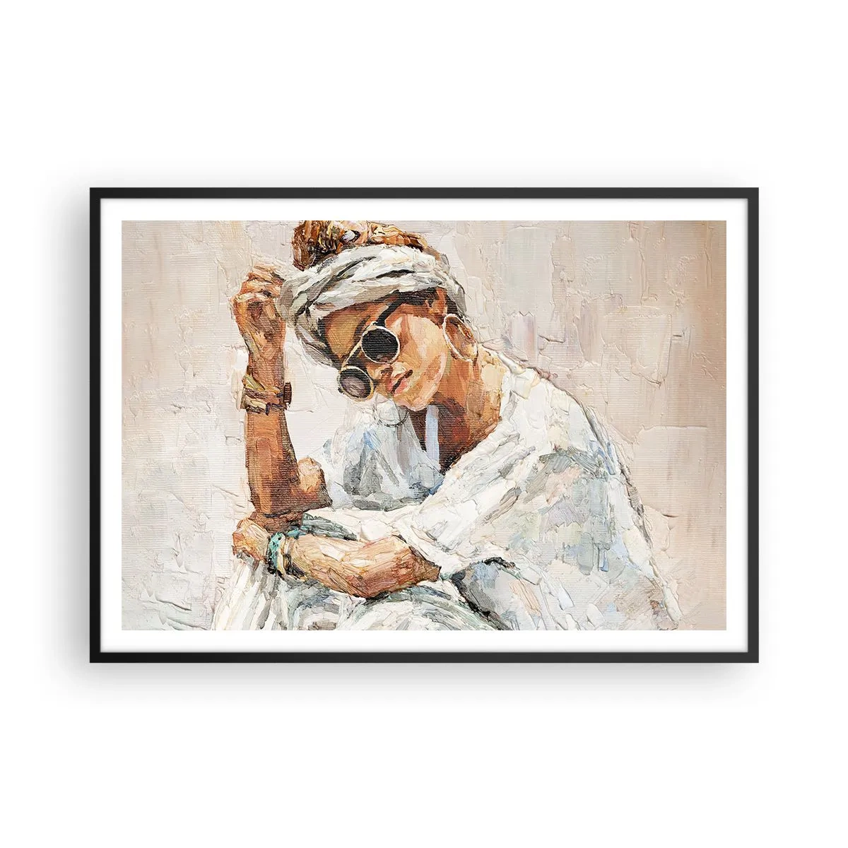 Plakát v černém rámu - Portrét v plném slunci - 100x70 cm
