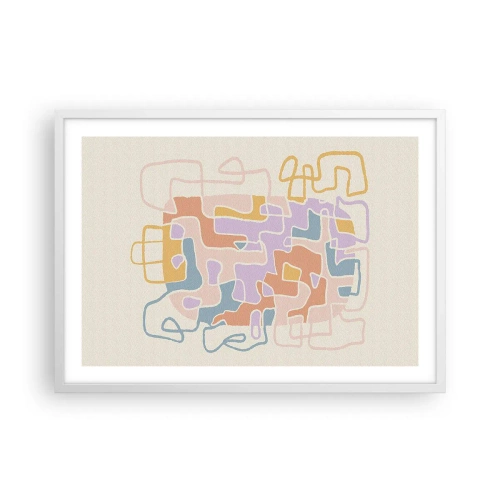 Plakát v bílém rámu - Labyrint – veselé dobrodružství - 70x50 cm