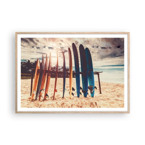 Plakát v rámu světlý dub - Dobrou noc, nashle zítra. - 100x70 cm