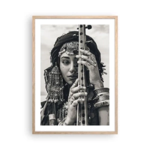 Plakát v rámu světlý dub - Samotná hudba orientu - 50x70 cm