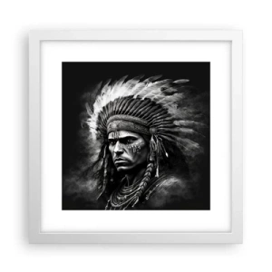 Plakát v bílém rámu - Vůdce a bojovník - 30x30 cm