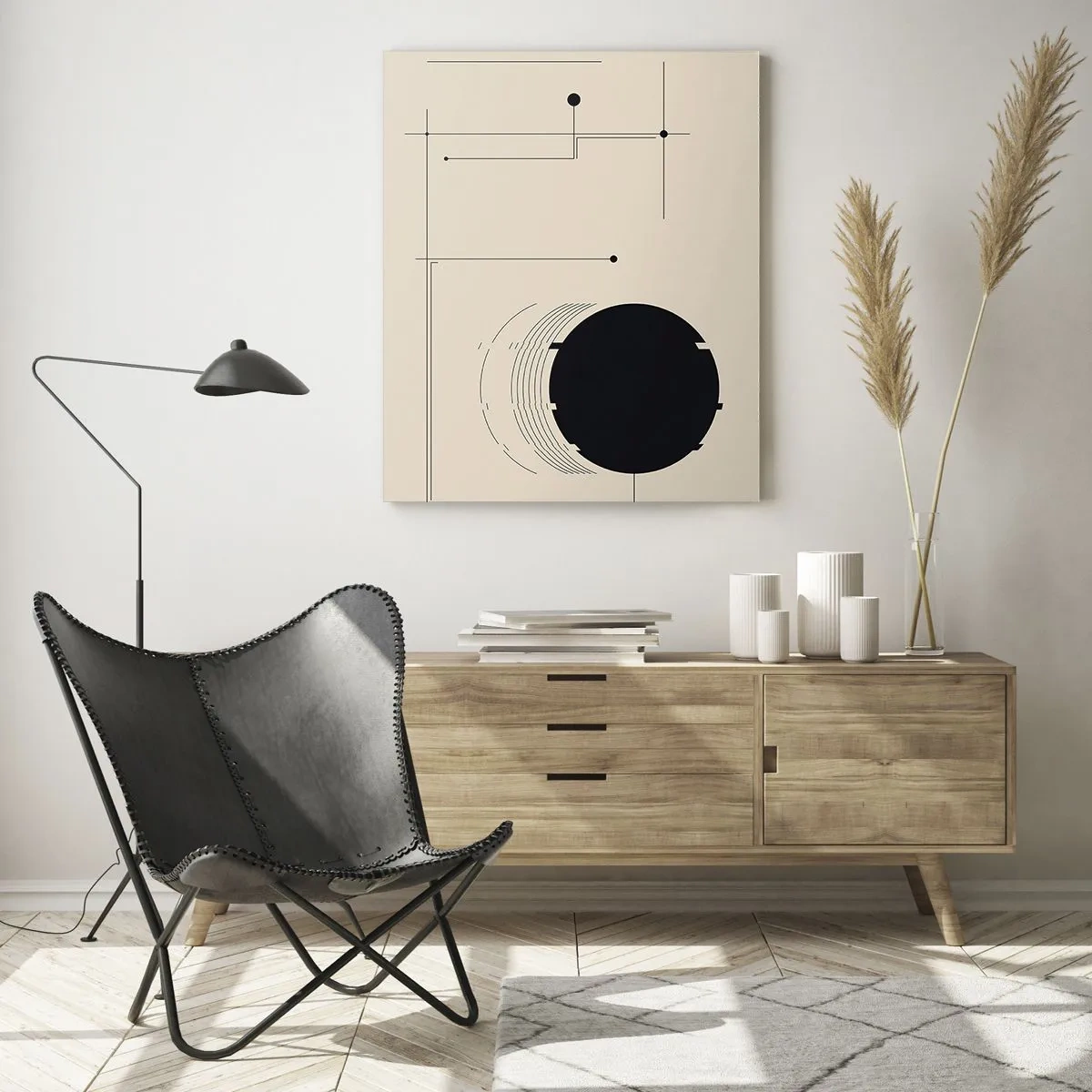 Obraz na skle - Pružná a dynamická kompozice - 50x70 cm