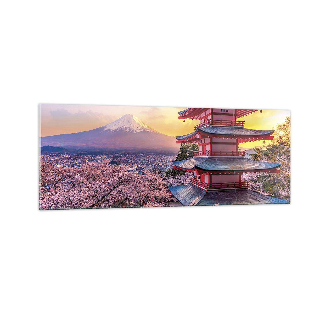 Obraz na skle Arttor 140x50 cm - Podstata japonského ducha - Krajina, Hora Fuji, Choreito, Japonsko, Asie, Do obývacího pokoje, Do ložnice, Bílá, Hnědá, Vodorovné, Sklo, GAB140x50-4547