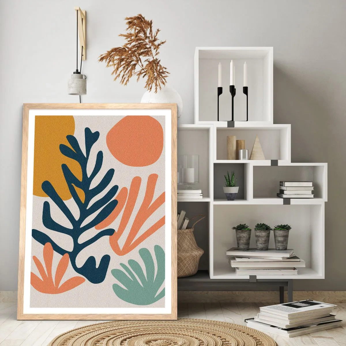 Plakát v rámu světlý dub - Korálová moře - 61x91 cm