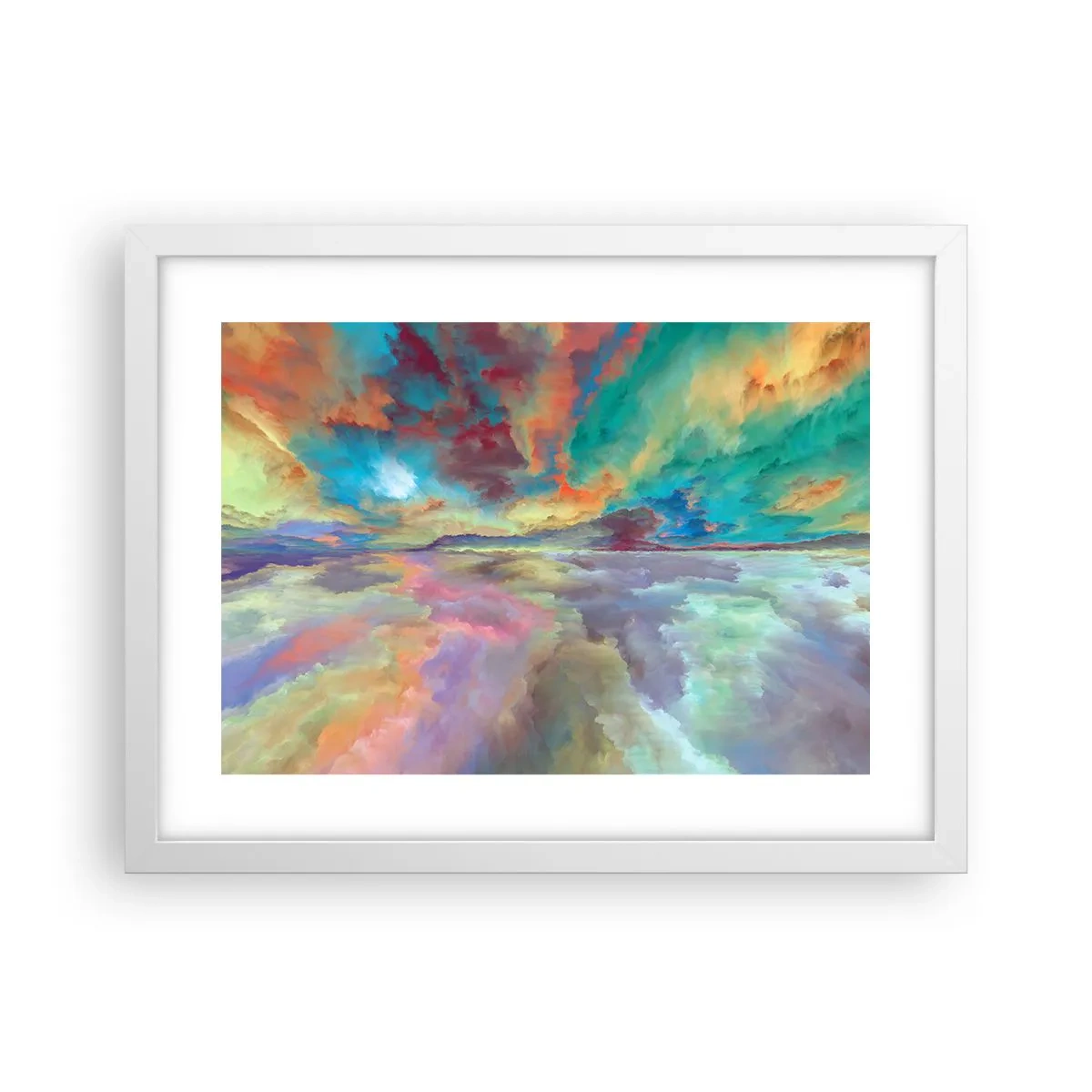 Plakát v bílém rámu - Dvě nebe - 40x30 cm